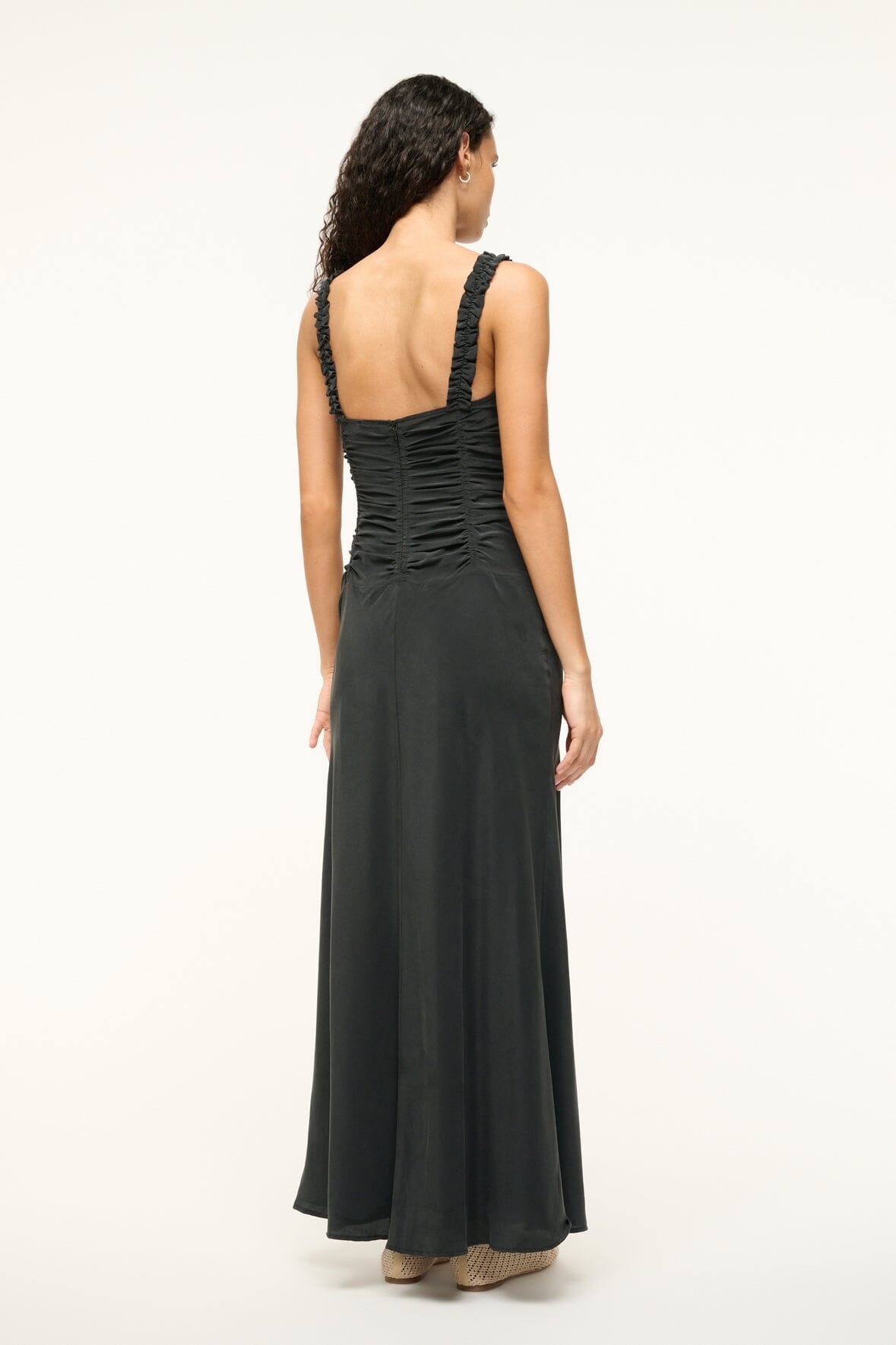 STAUD NIC SILK MAXI DRESS BLACK - 5