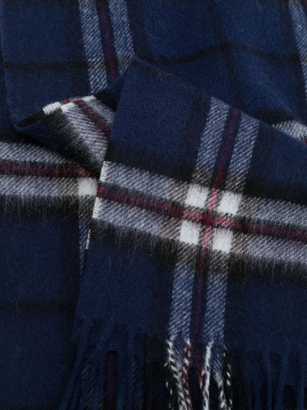 tartan-print knitted scarf - 3