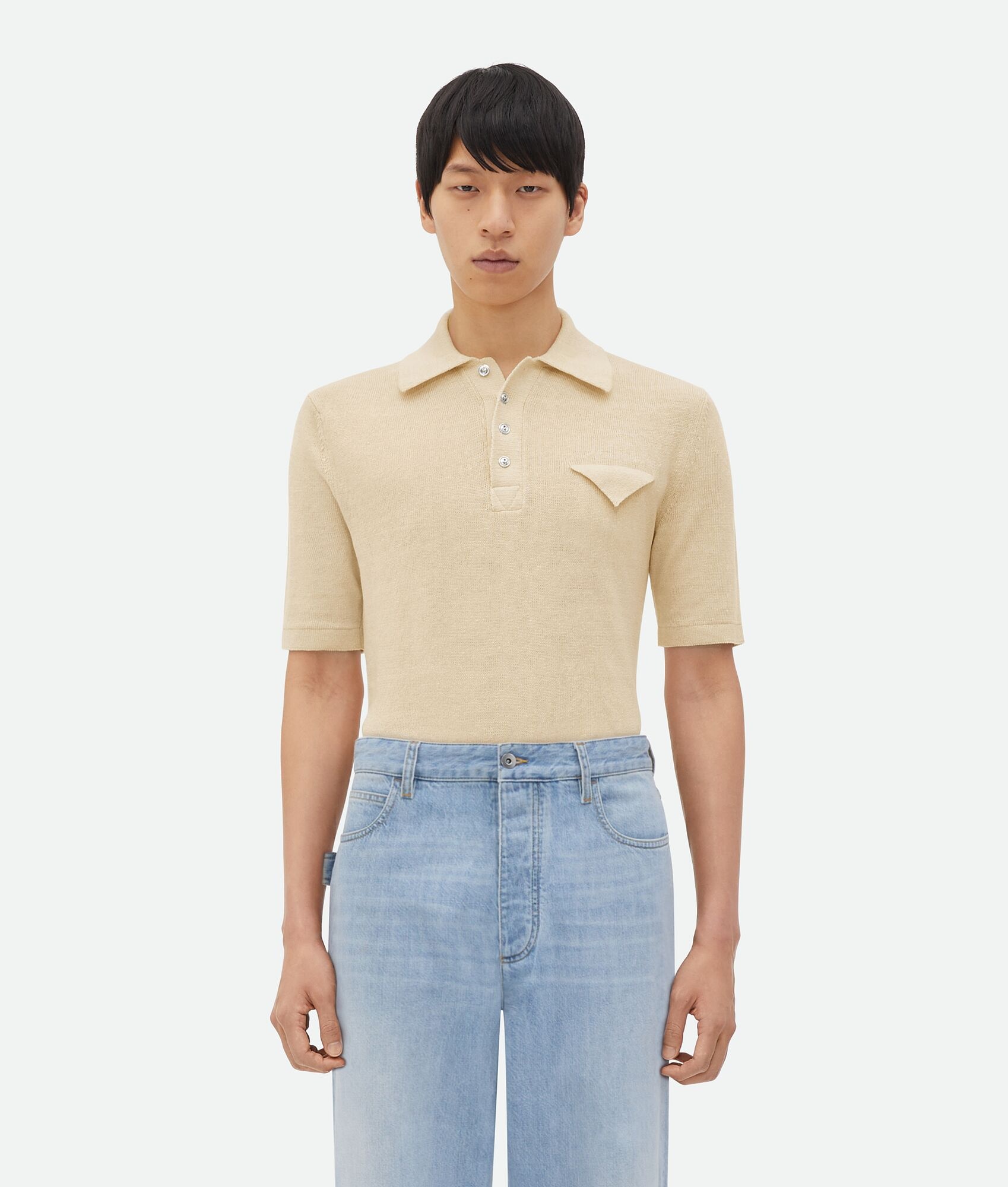 Slim Fit Light Linen Polo - 5
