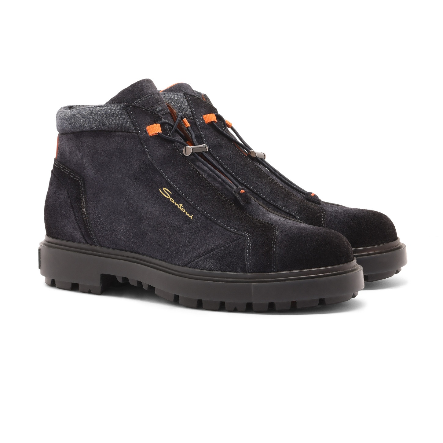 Men's blue suede hiking boot - 3