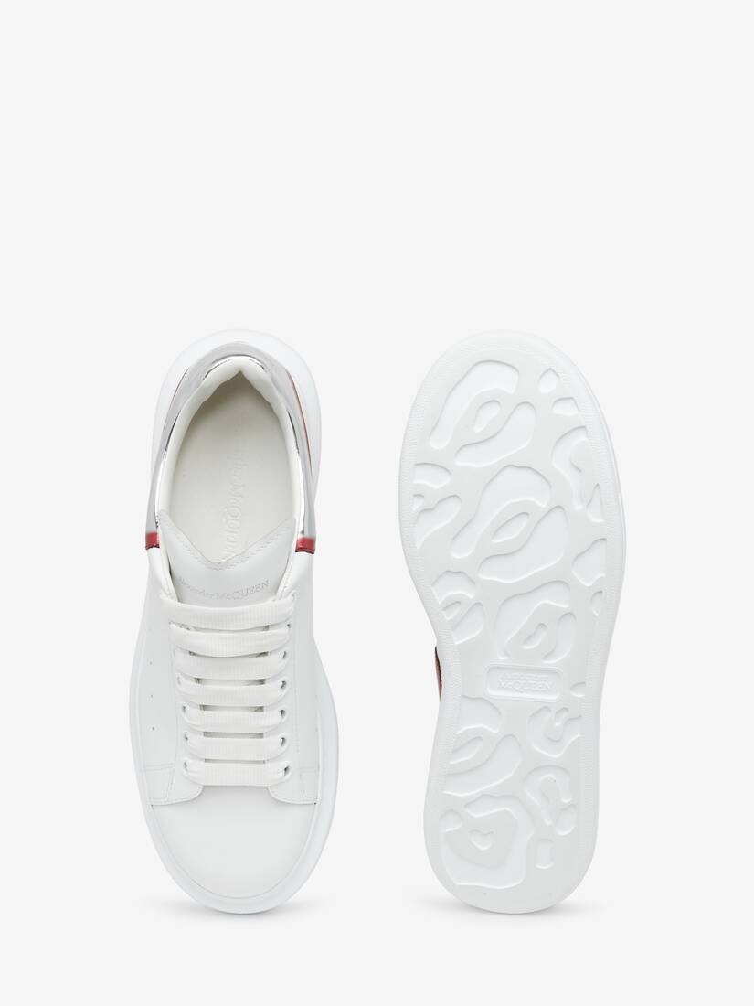 Men's Oversized Sneaker in White/silver/red - 4