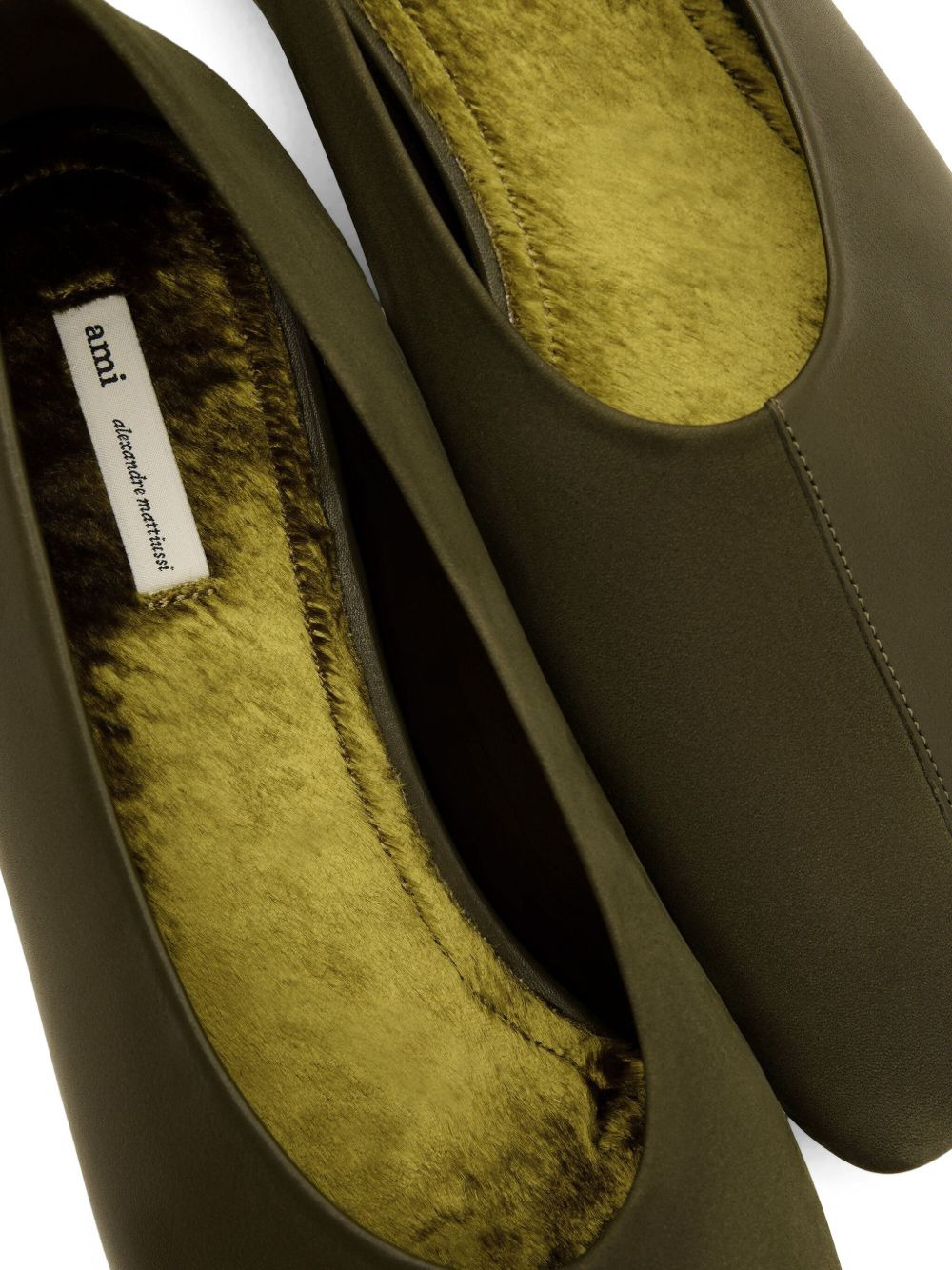 leather square-toe ballet flats - 3