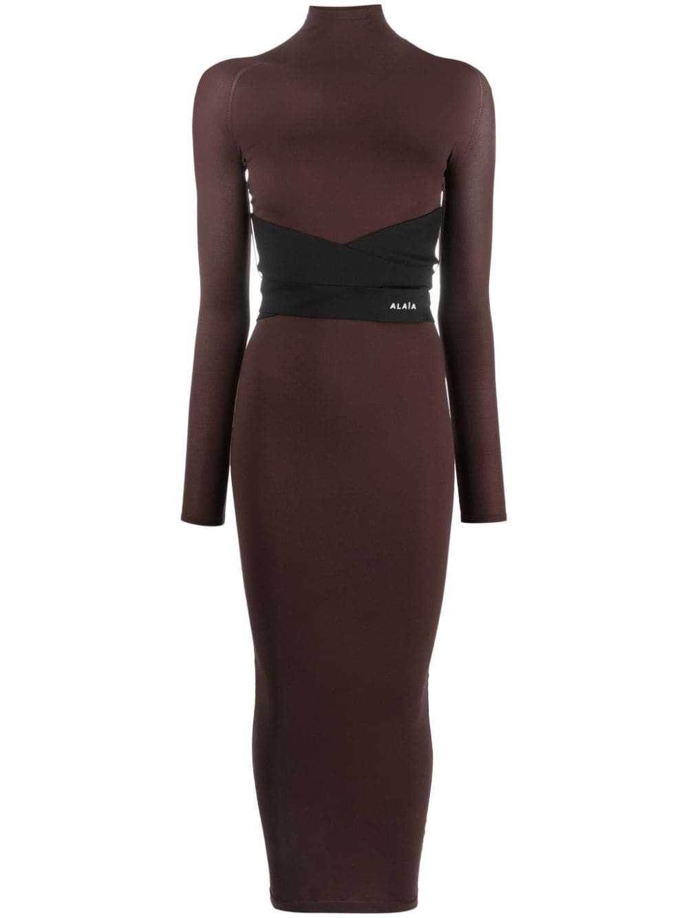 logo-embroidered midi dress - 1