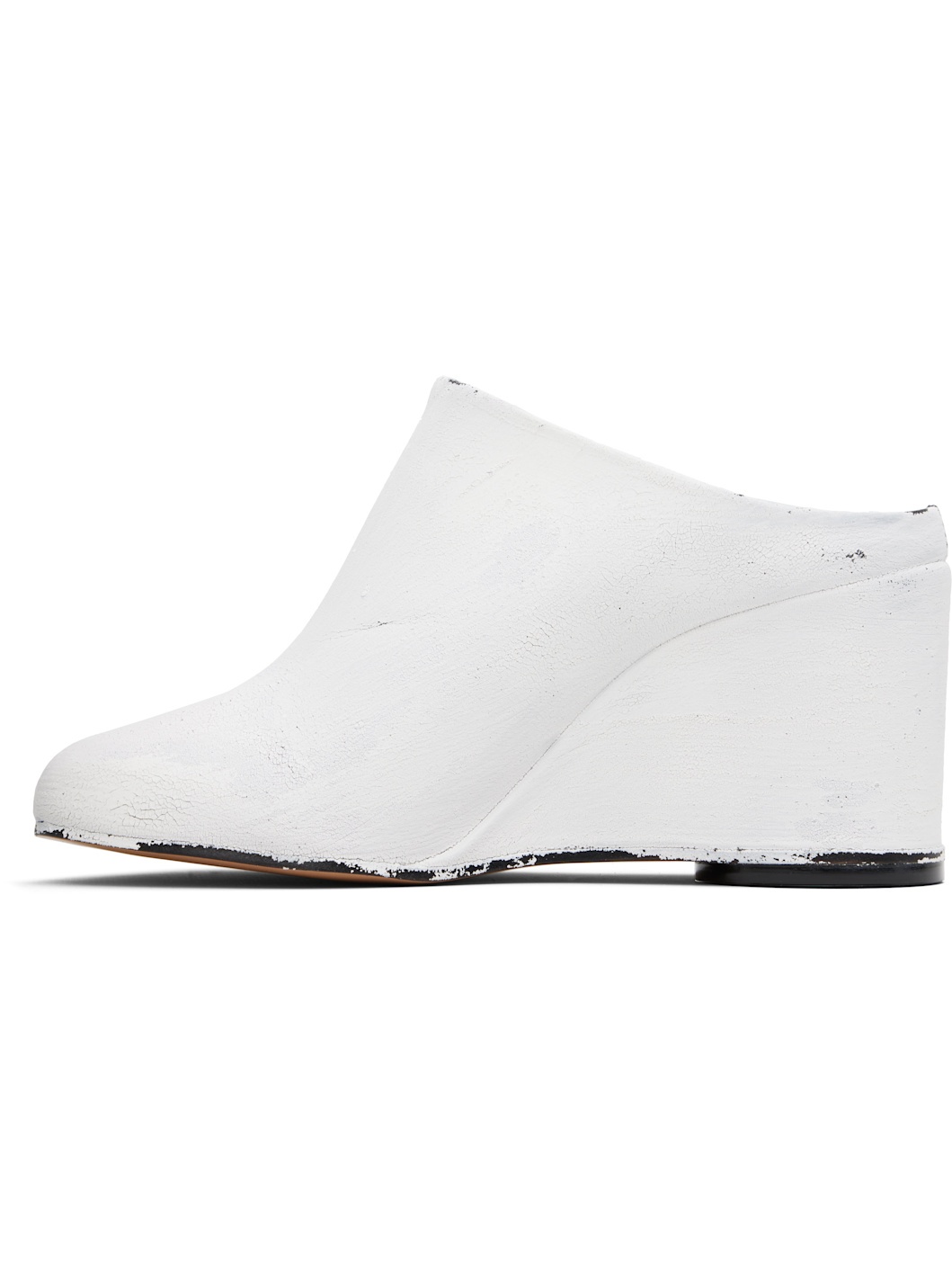 White & Black Anatomic Slipper Mules - 3