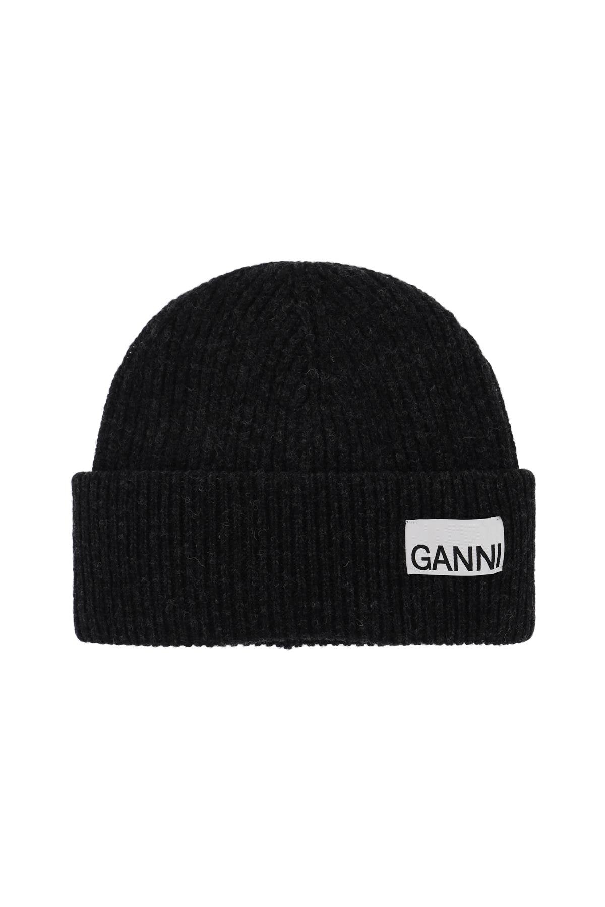 ganni❤︎beanie GANNI Beanie Hat With Logo Label | wananluxury | REVERSIBLE