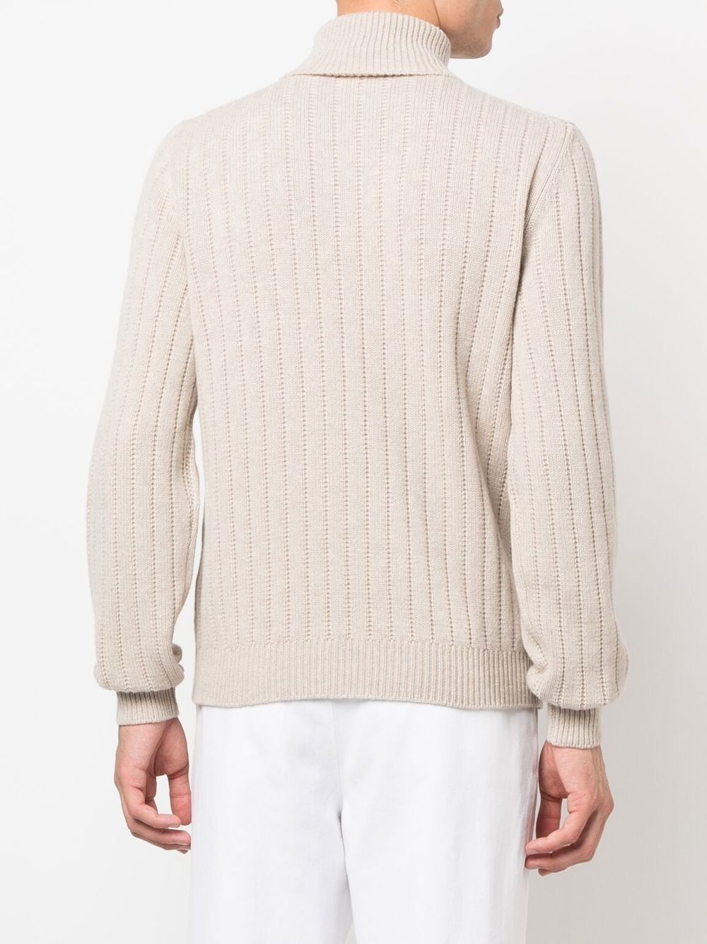 cable-knit roll-neck jumper - 4