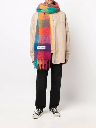 Acne Studios checked fringe-trimmed scarf outlook