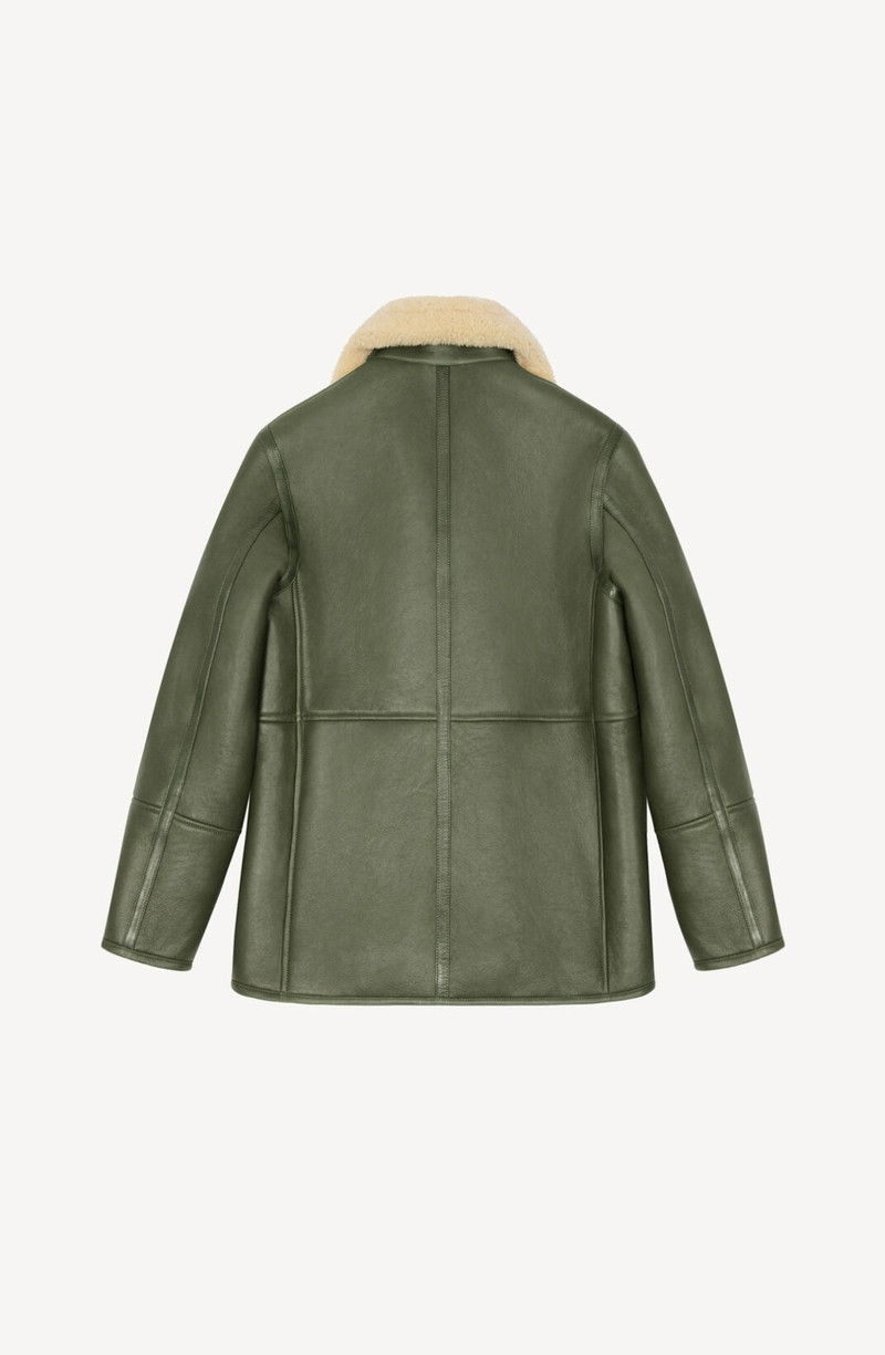 KENZO Leather pea coat outlook