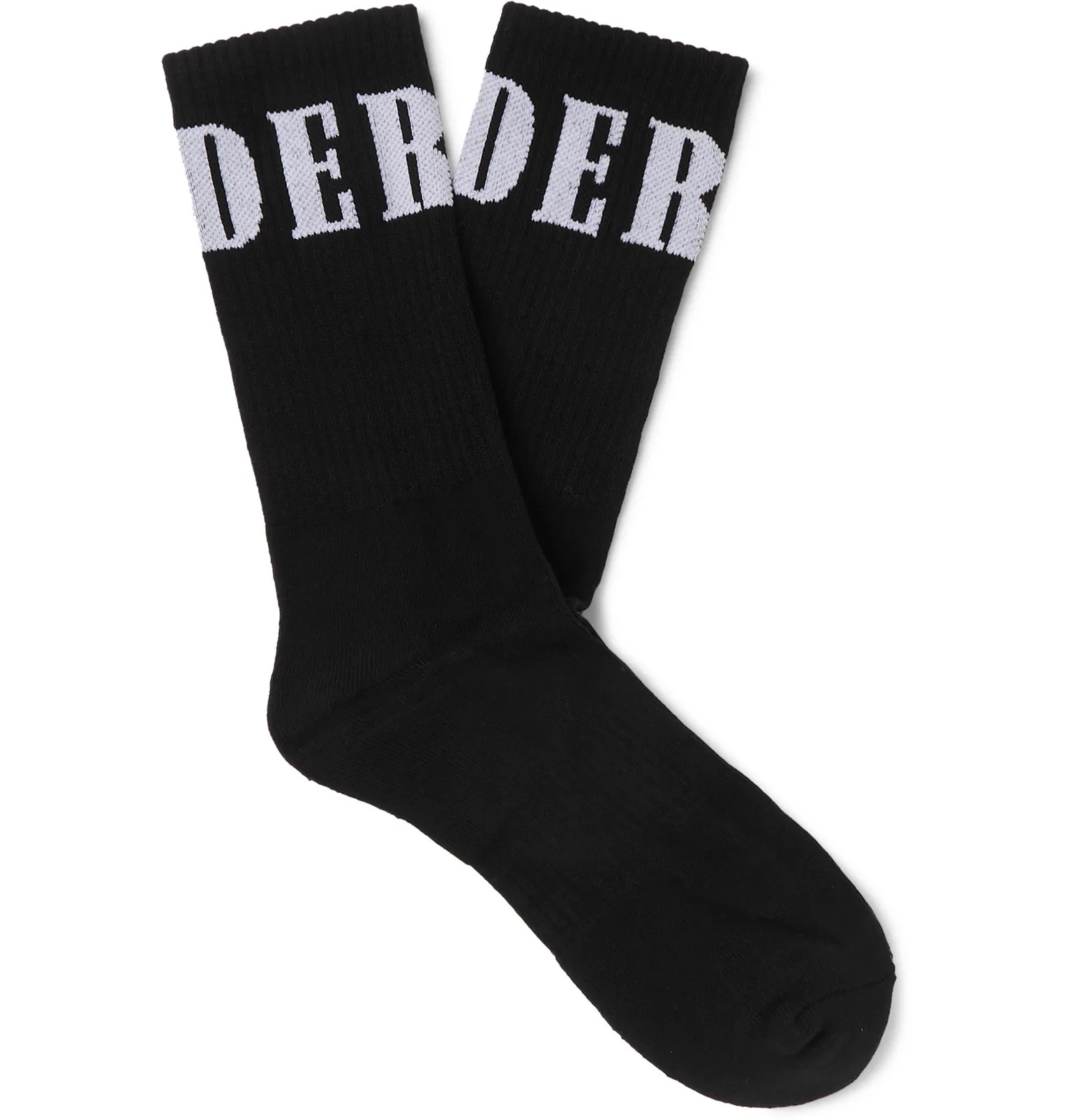 Logo-Intarsia Cotton-Blend Socks - 1