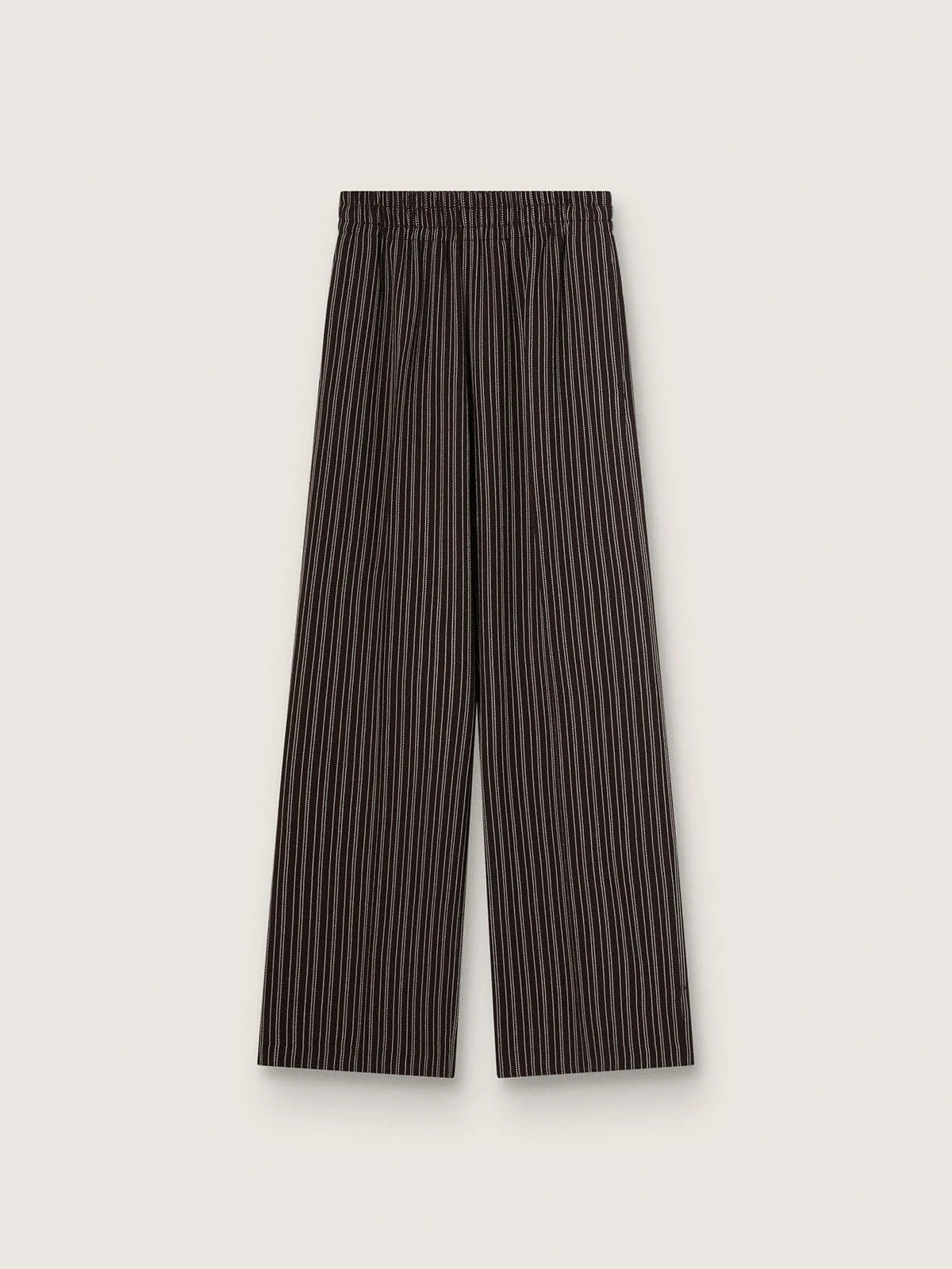 Women's sweatpants in brown pinstripe wool - 1