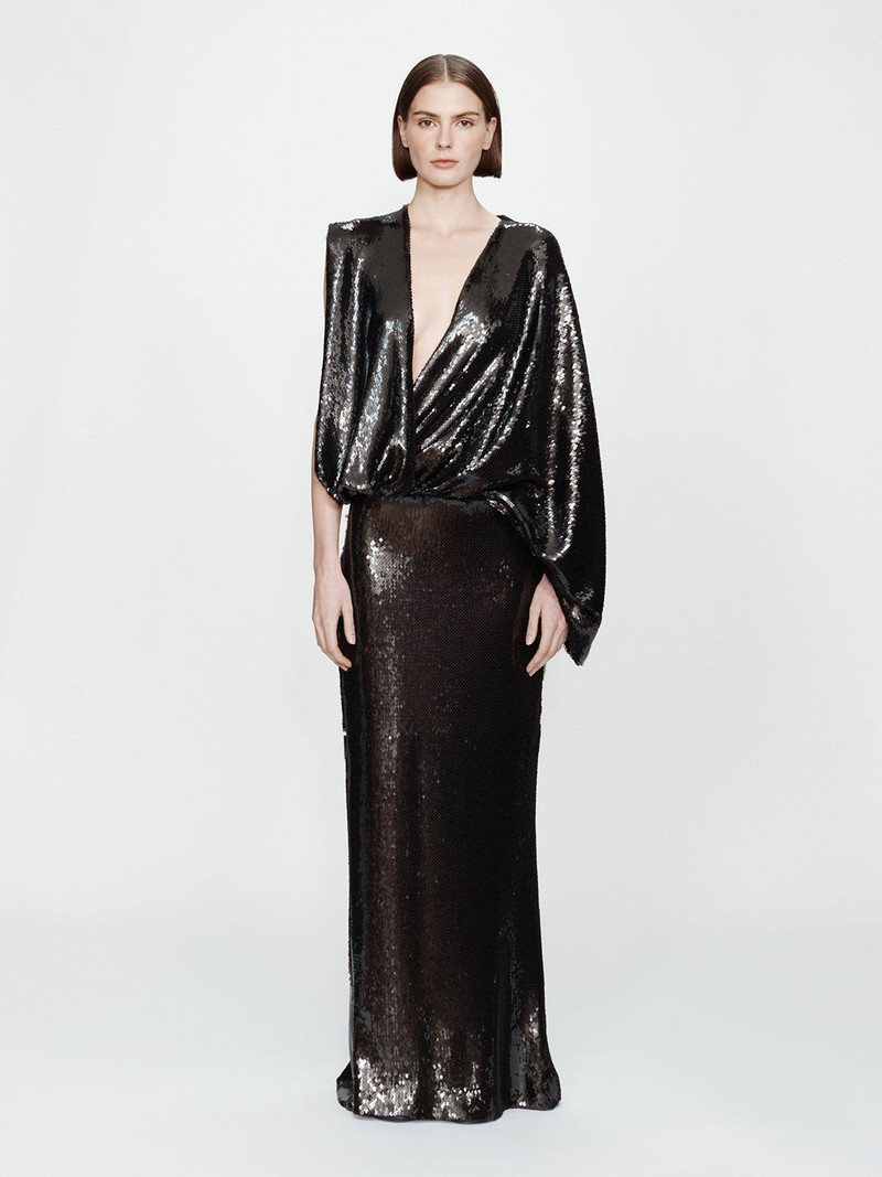 Opaline Sequin Swaddled Gown 1