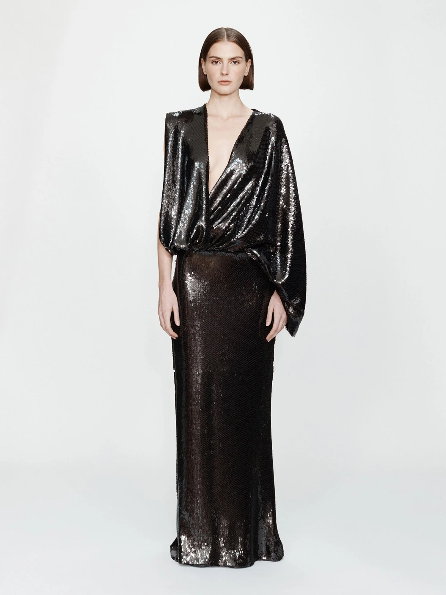 Opaline Sequin Swaddled Gown - 1