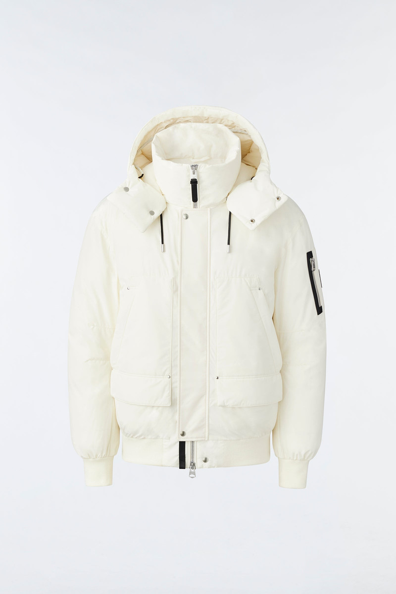 VIGGO classic down bomber jacket with removable hood 1