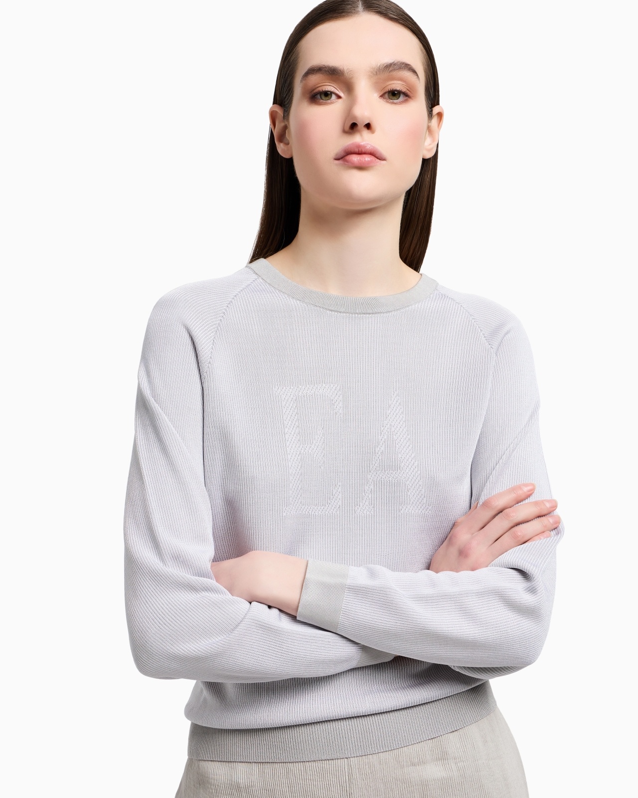 TWO-TONE FISHERMAN’S RIB JUMPER WITH EA LOGO - 5