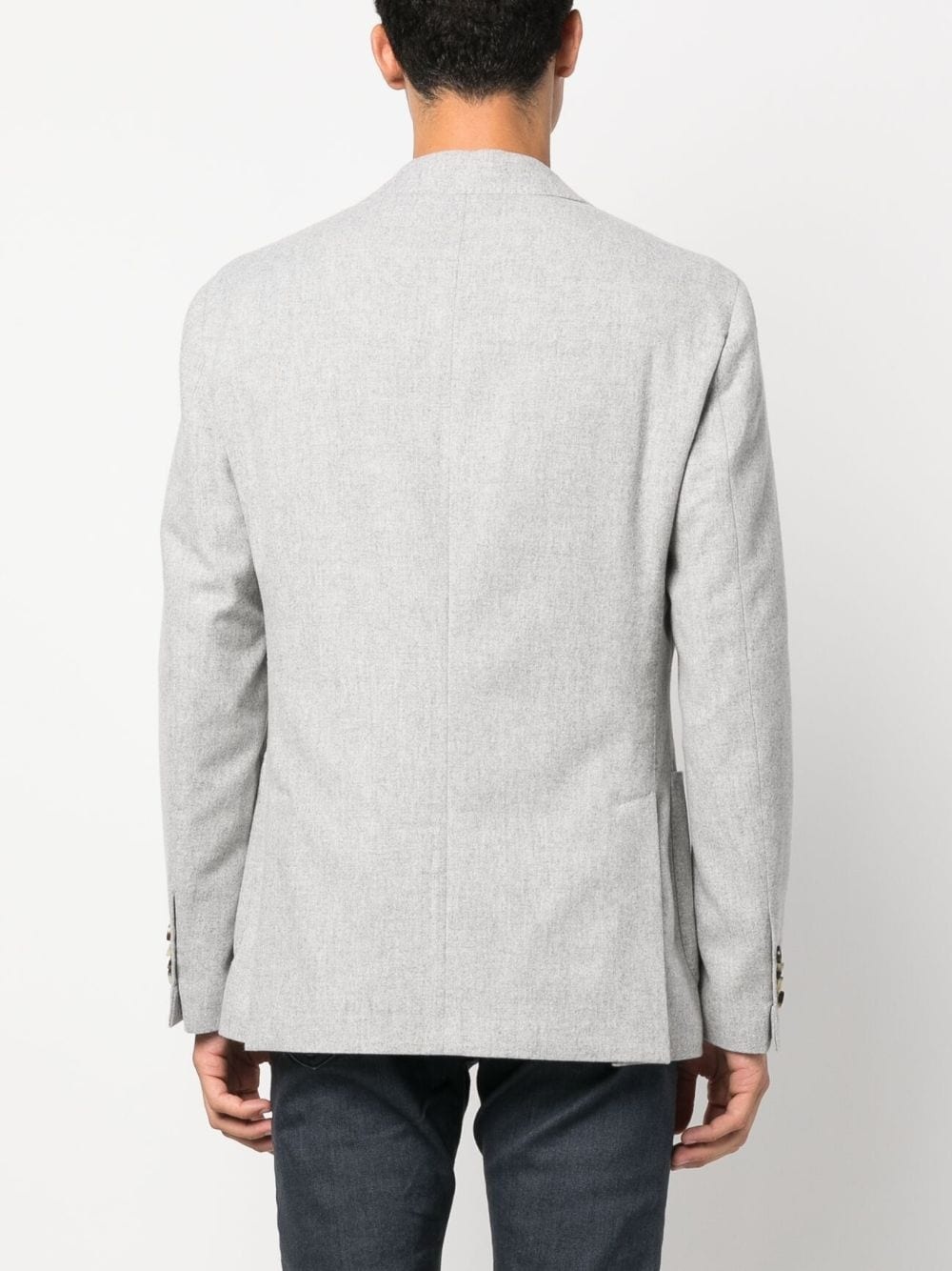 single-breasted wool-blend blazer - 4