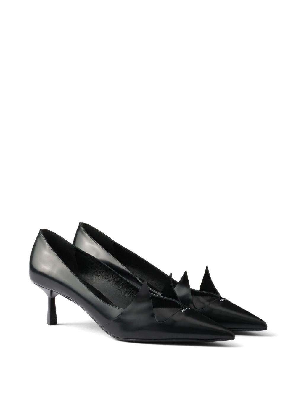 55mm two-tone brushed-leather pumps - 2