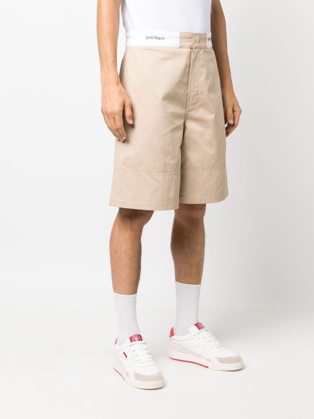 logo-waistband cotton Bermuda shorts - 3
