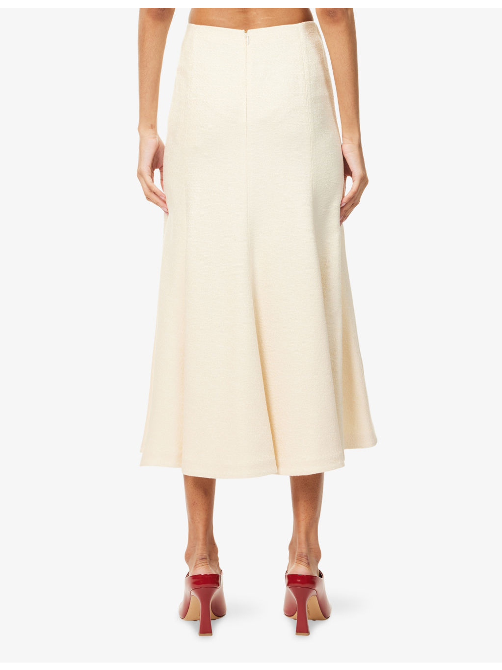 Selma Flared Silk Midi Skirt - 4