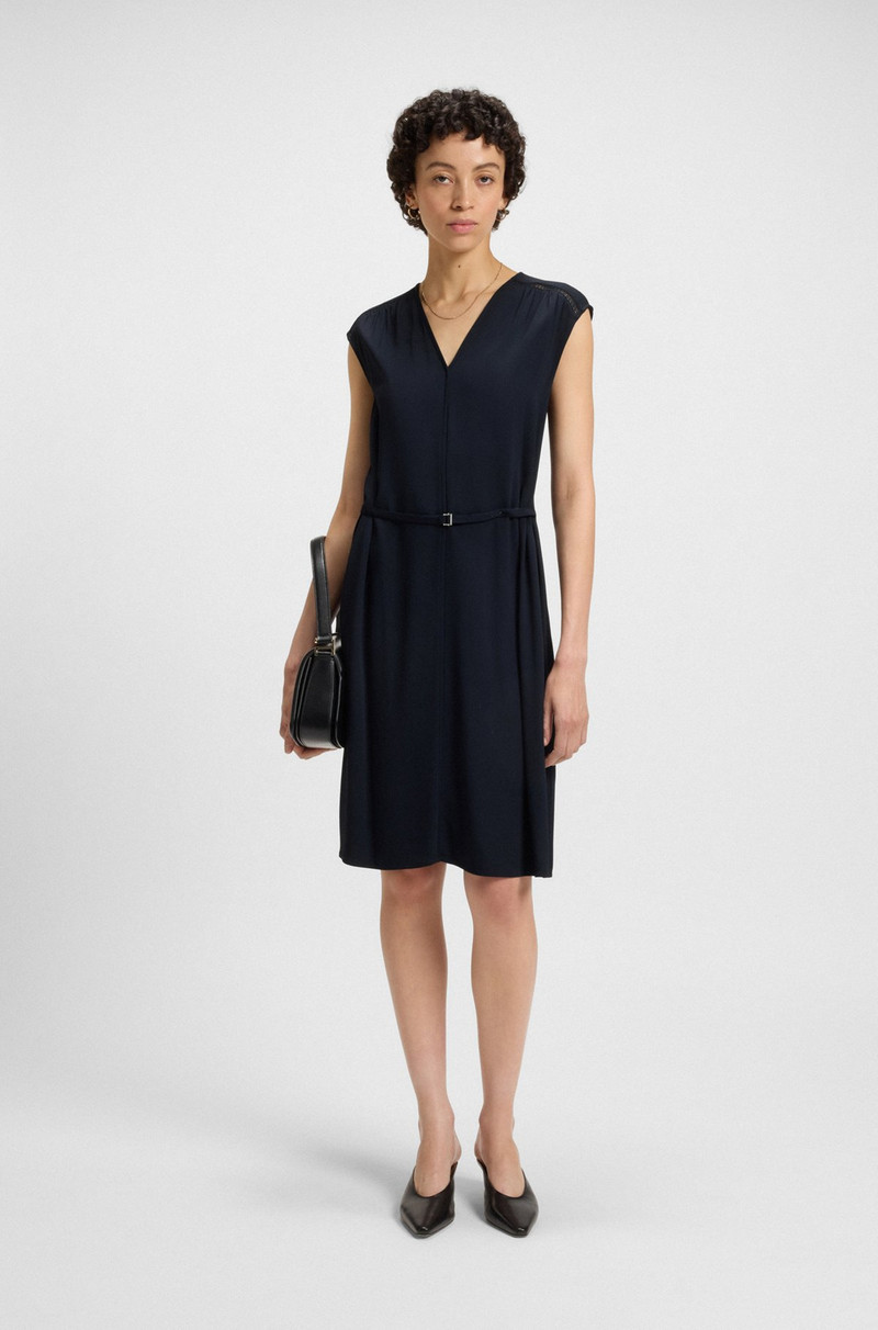 BOSS V-NECK DRESS WITH INTEGRATED BELT outlook