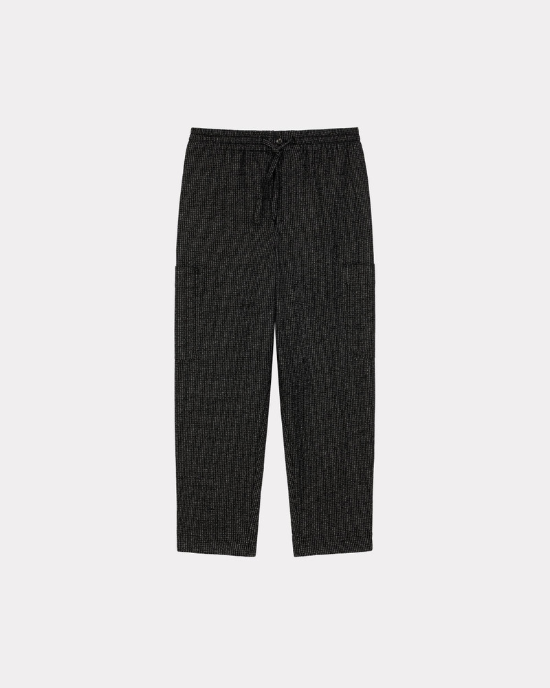 Checked wool cargo trousers - 1