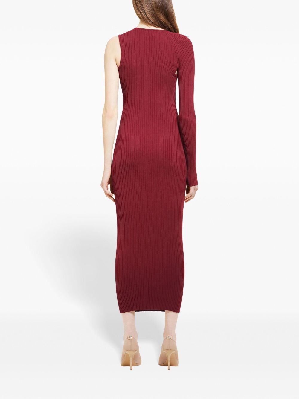 slash ribbed knit dress - 4