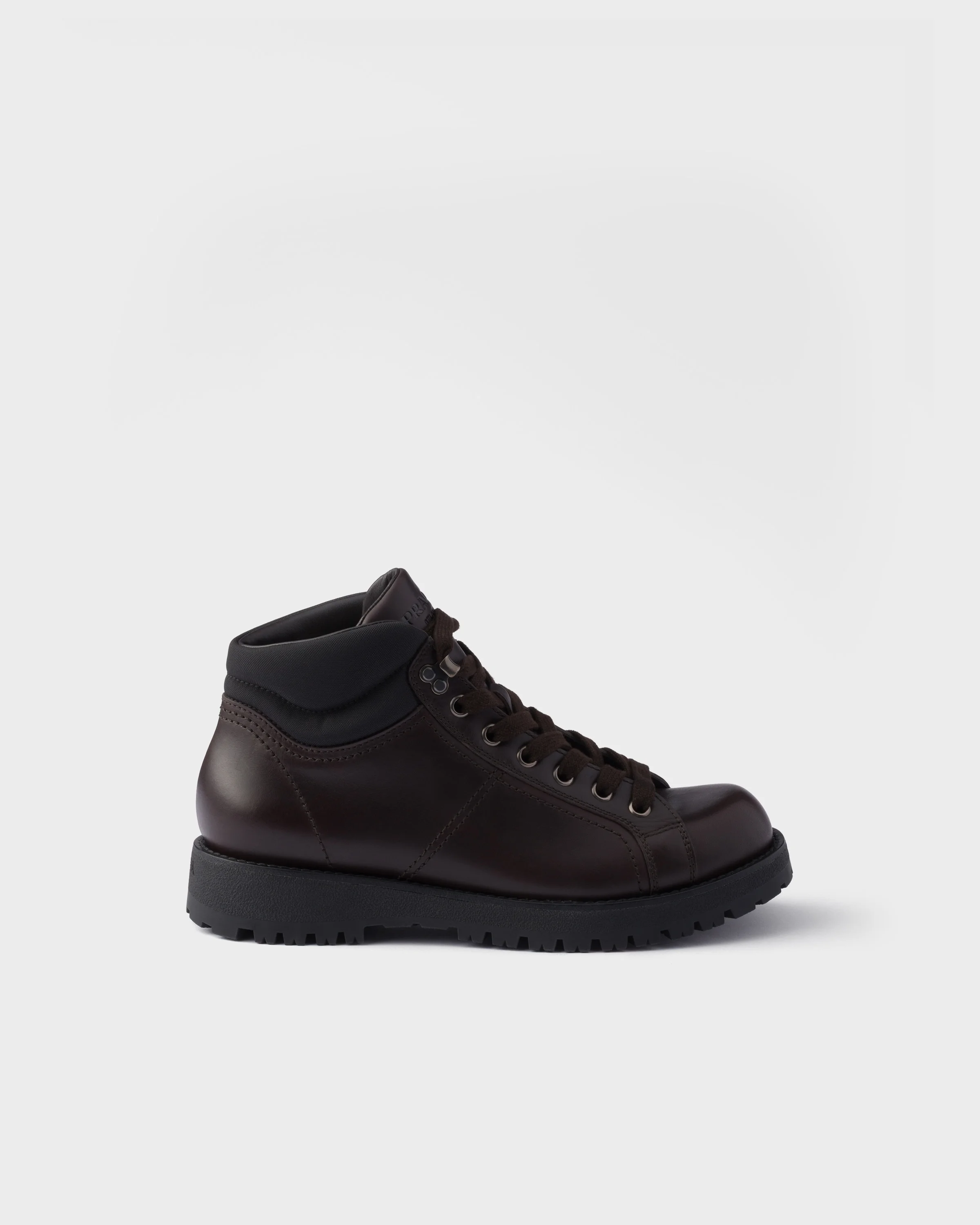 Lace-up leather and Re-Nylon booties - 1