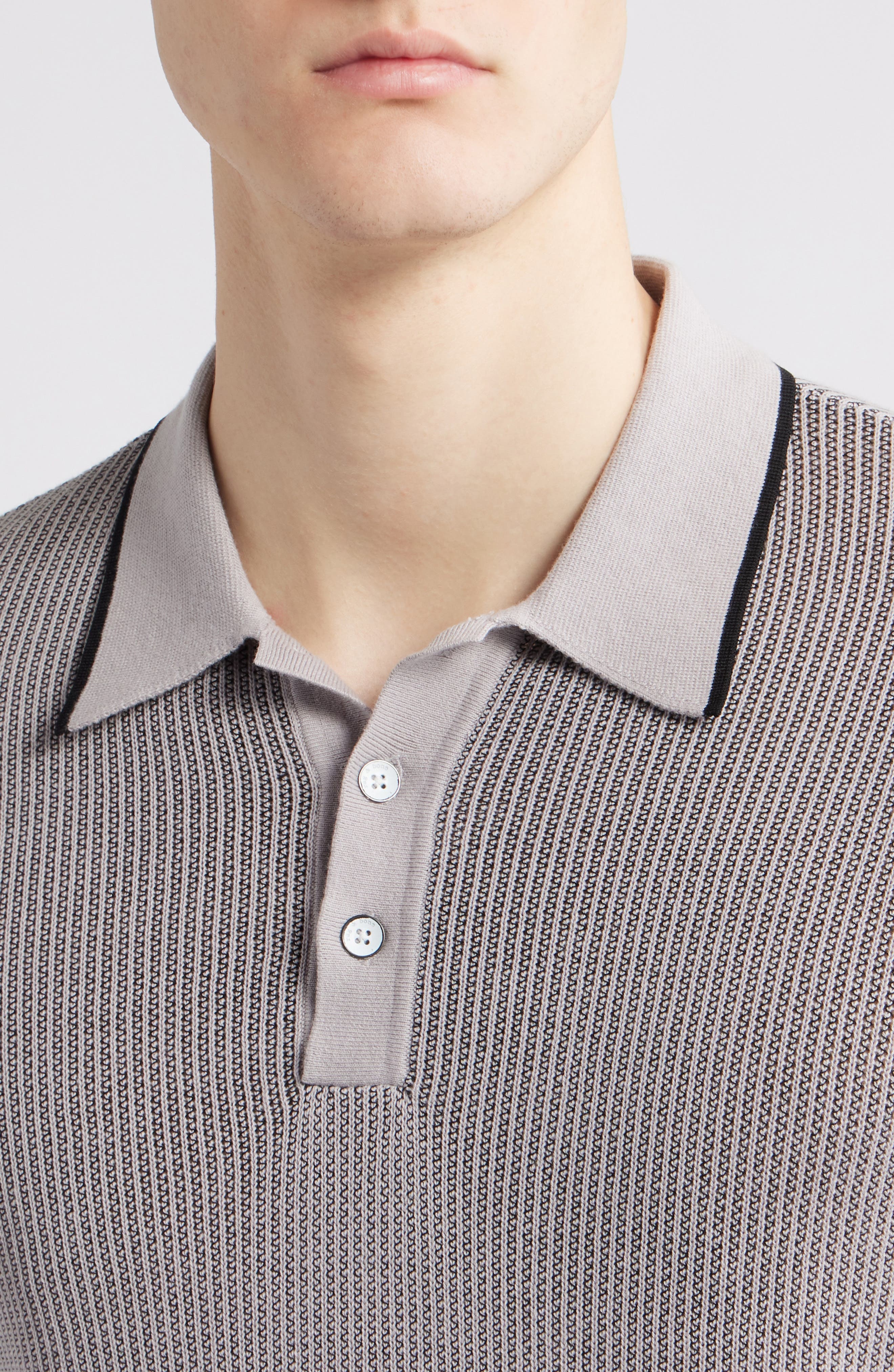 rag & bone Harvey Relaxed Polo in Light Grey at Nordstrom - 4
