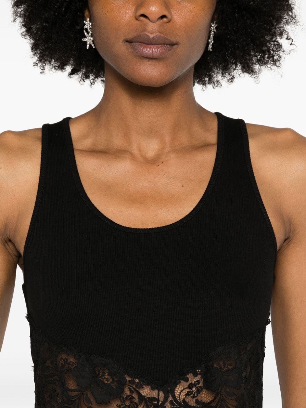 lace-detailed tank top - 5