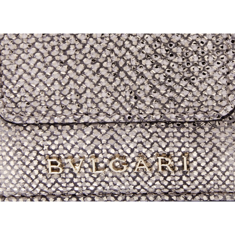 Bvlgari Serpenti Forever Compact Leather Wallet- Beige - 4