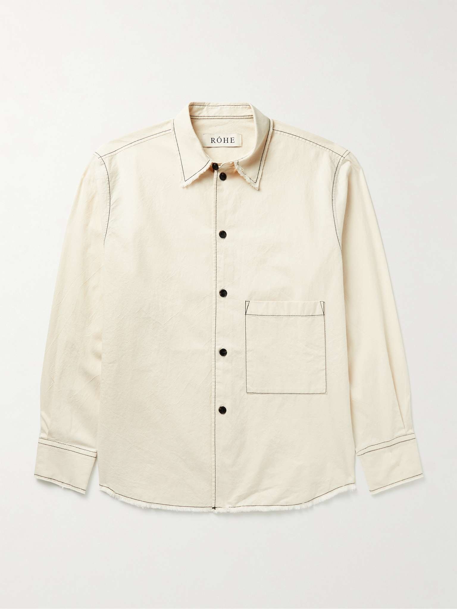 Topstitched Cotton Overshirt - 1