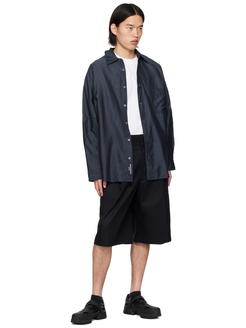Wooyoungmi Navy One-Tuck Shorts outlook