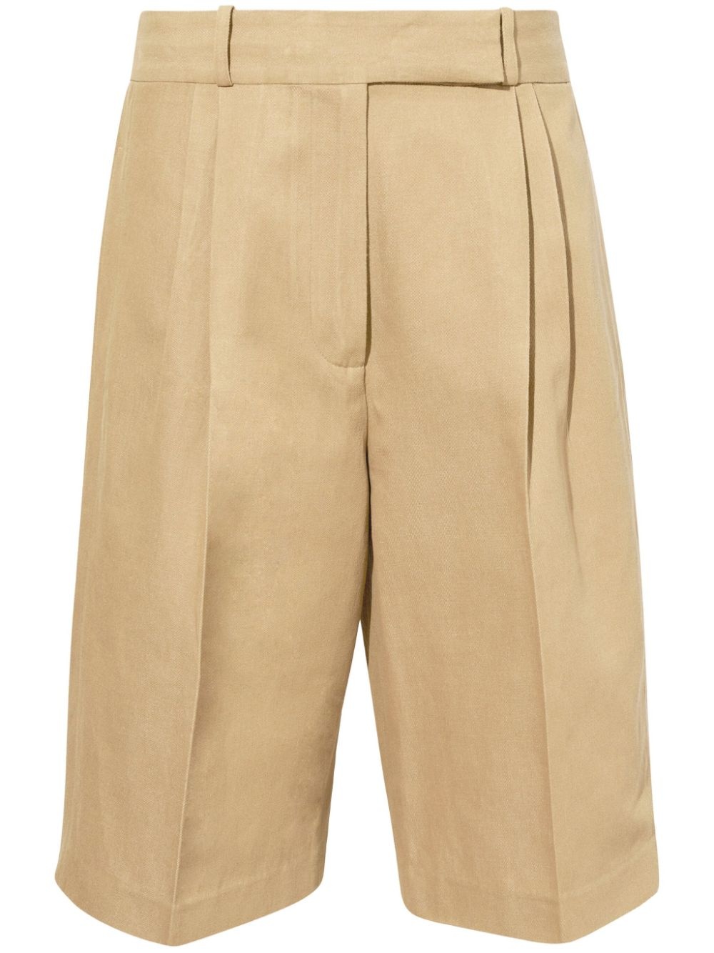pleated knee-length shorts - 1