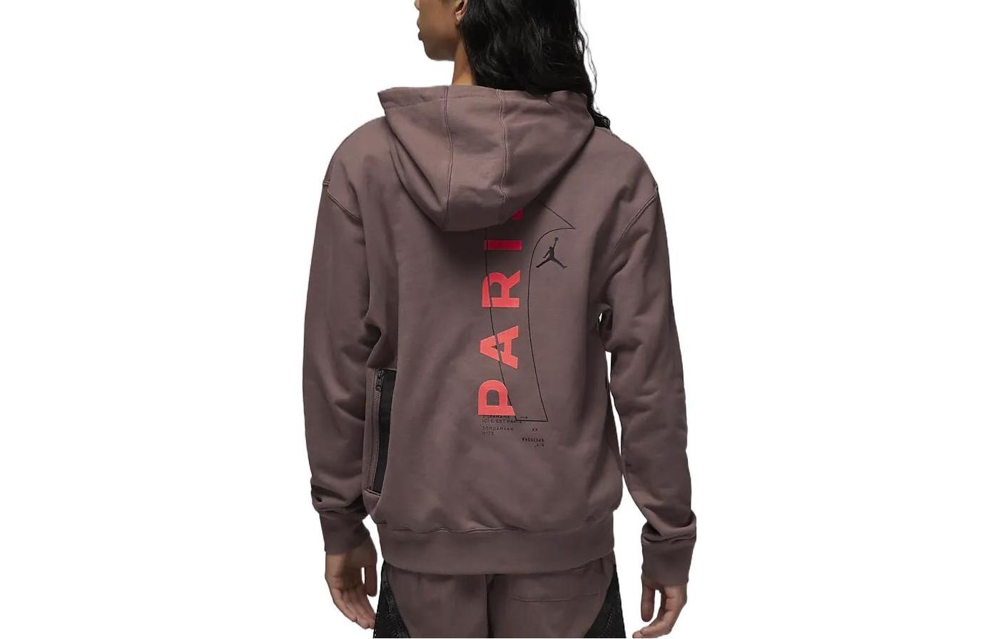 Air Jordan Paris Saint Germain Pullover Hoodie 'Plum Eclipse Bright Crimson' DM3097-291 - 4