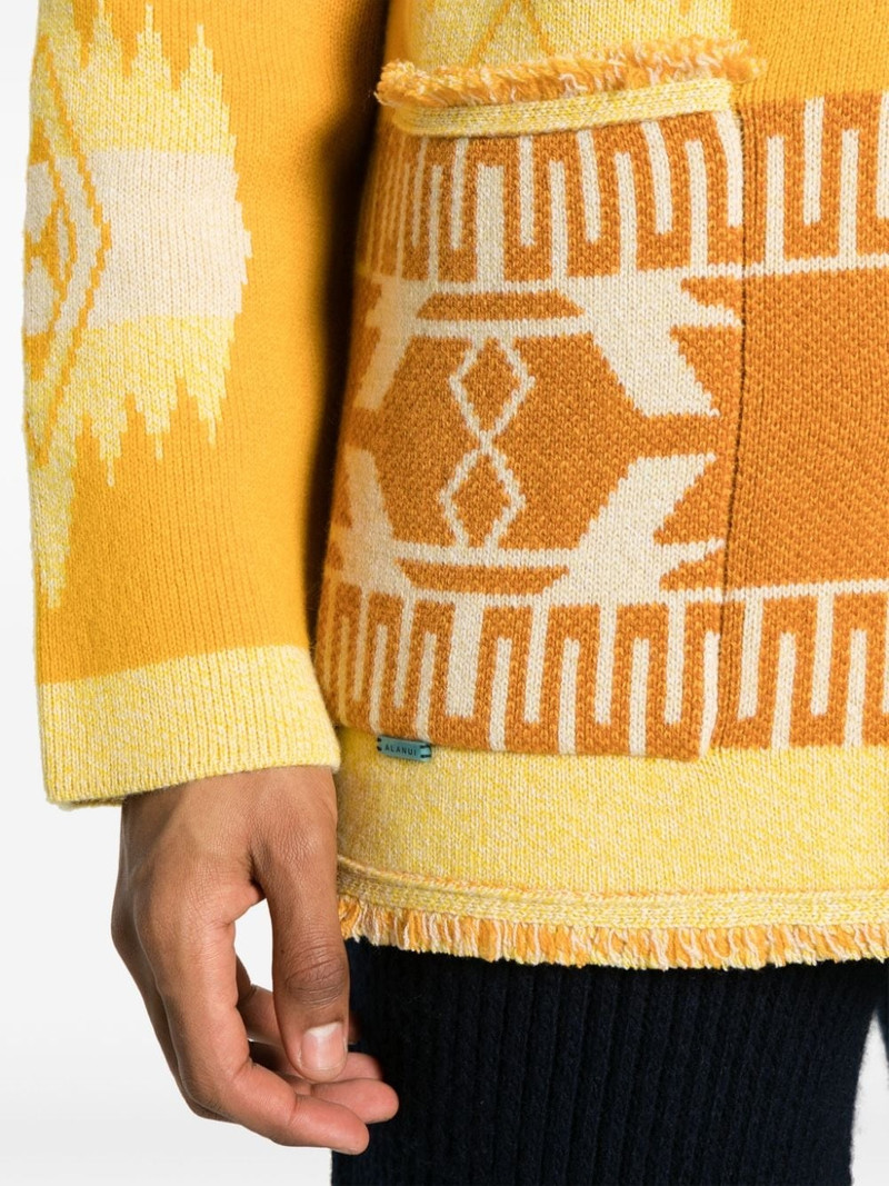 Icon pattern-jacquard cardigan 5