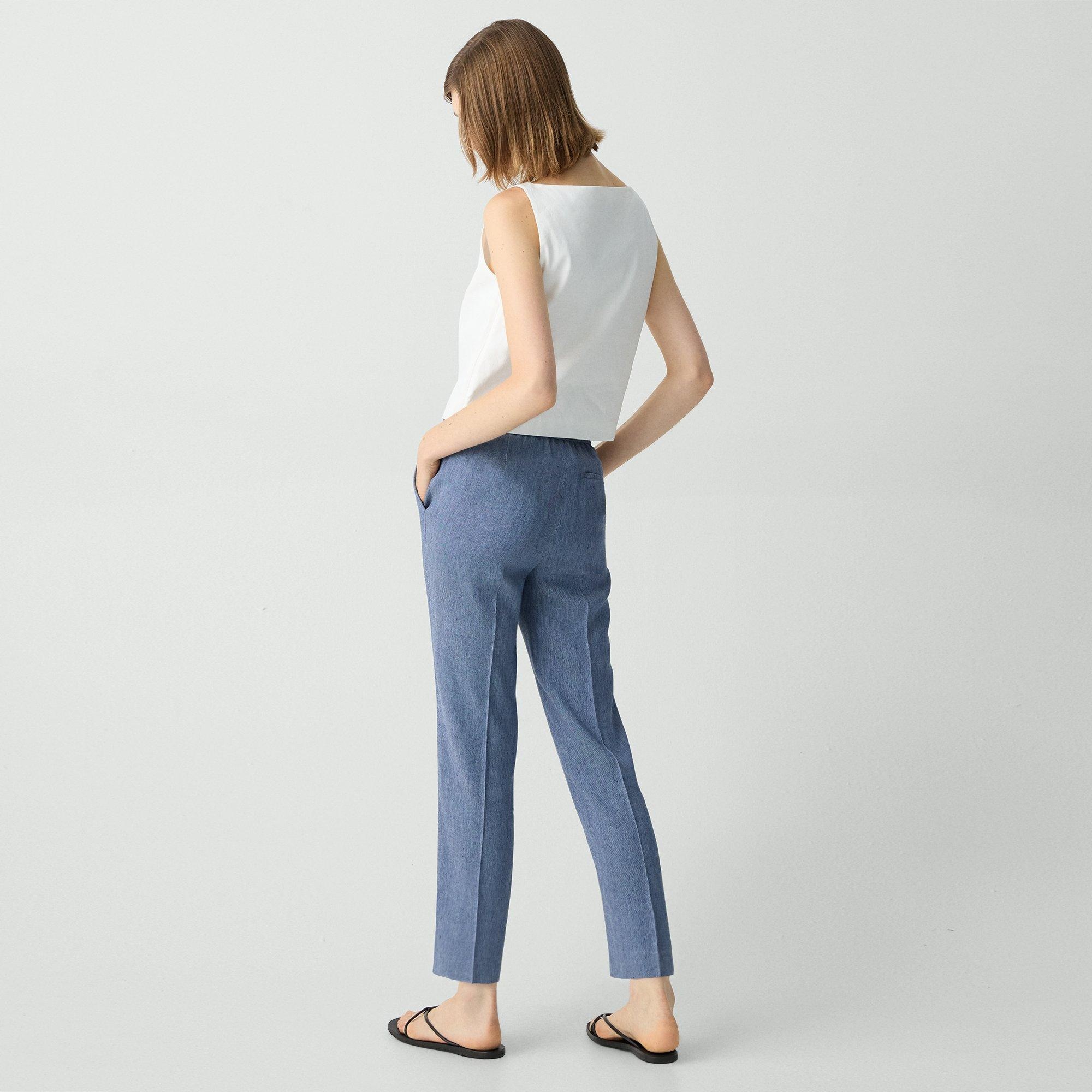 Treeca Pull-On Pant in Fluid Linen - 4