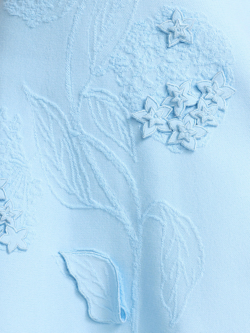 Women's Porcelain Flower Embroidered Minidress - Cerulean 7