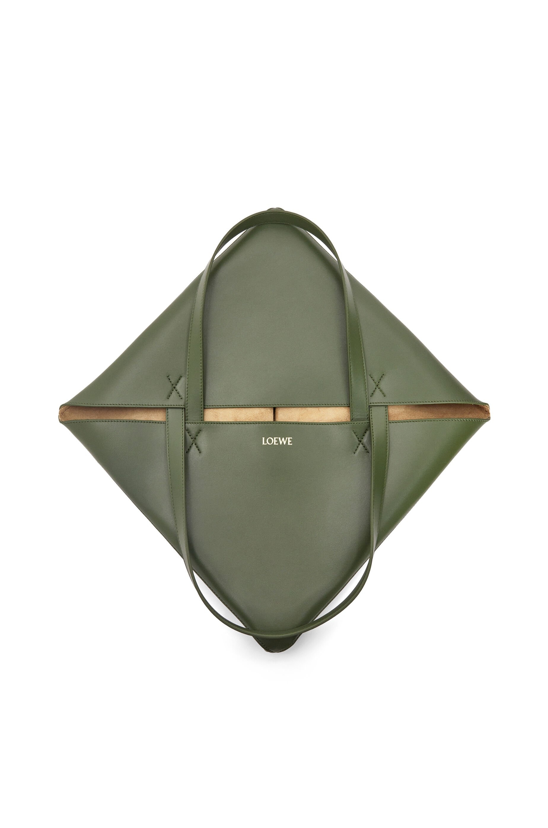 Loewe Luxury Puzzle Fold Tote In Shiny Calfskin in Green