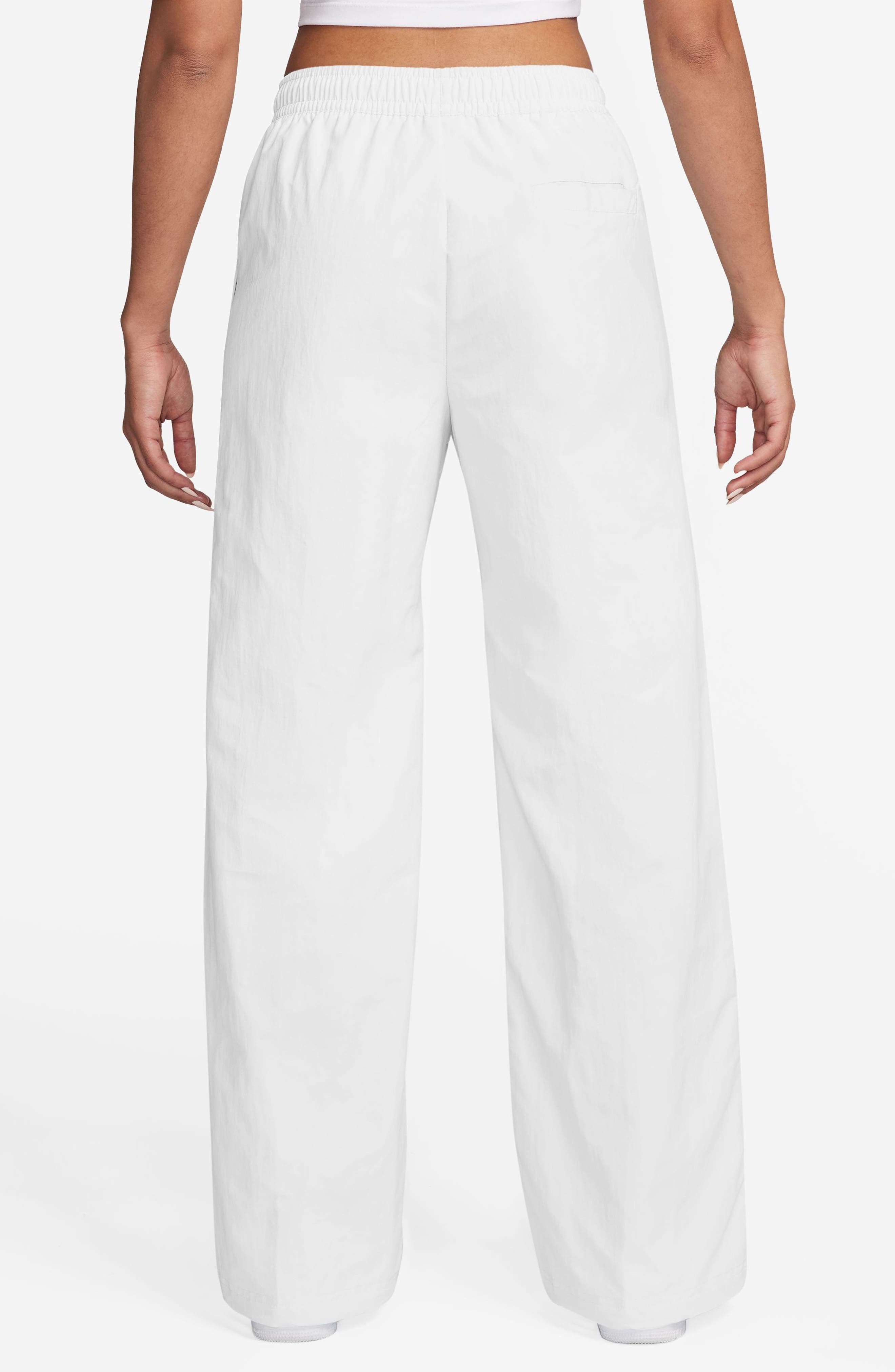 Nike Sportswear Everything Wovens Mid-Rise Open-Hem Pants in White/black at Nordstrom - 2