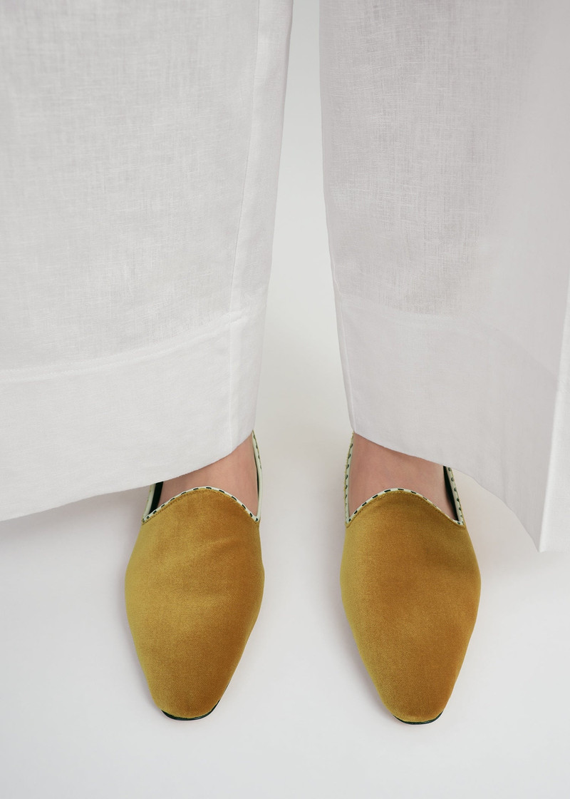 Totême Velvet venetian slippers saffron outlook