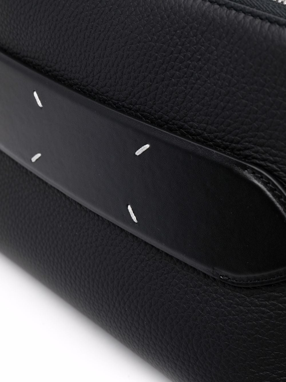 signature-stitch leather shoulder bag - 4