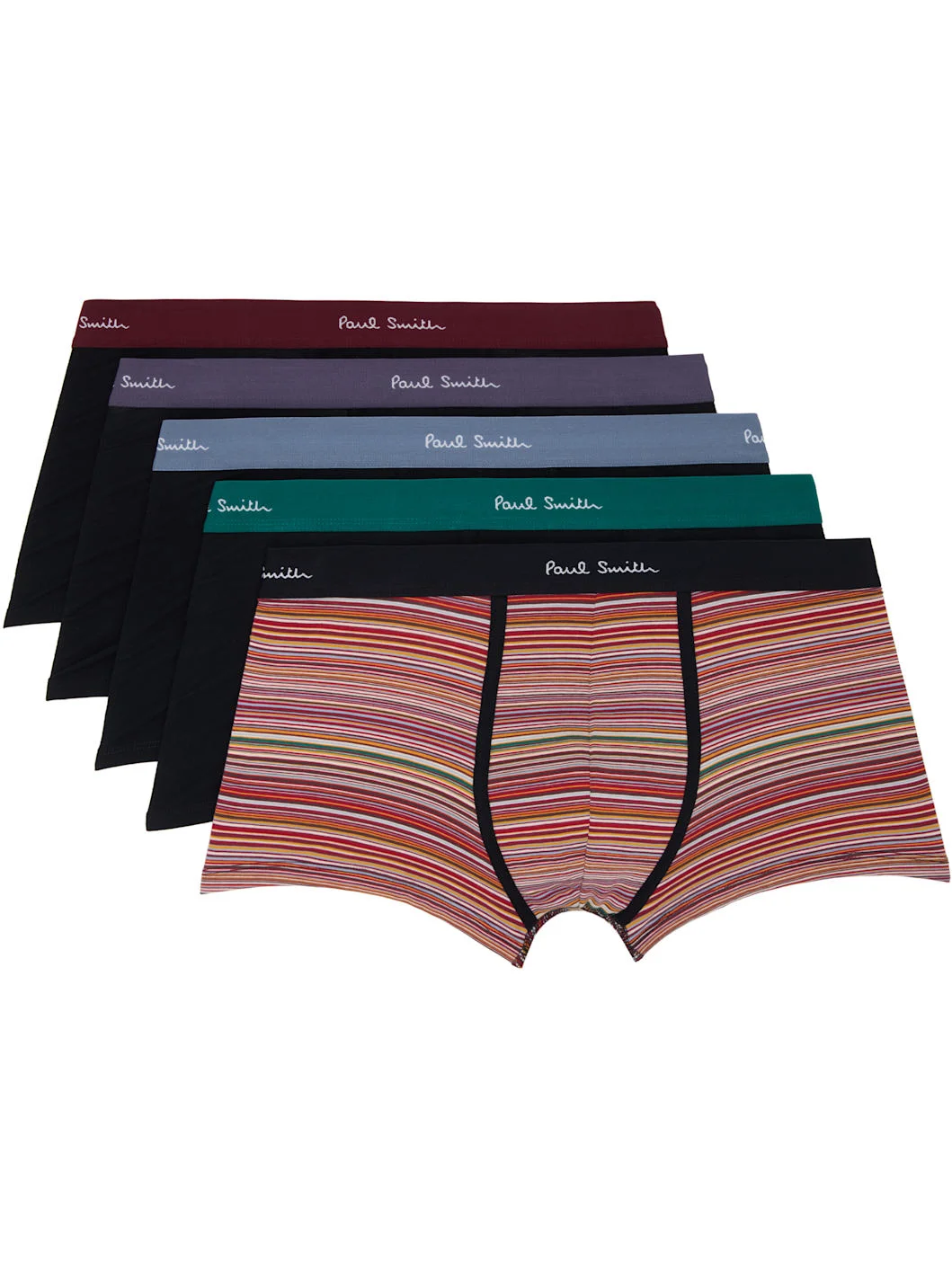 Five-Pack 'Signature Stripe' Mixed Organic-Cotton Boxer Briefs - 1