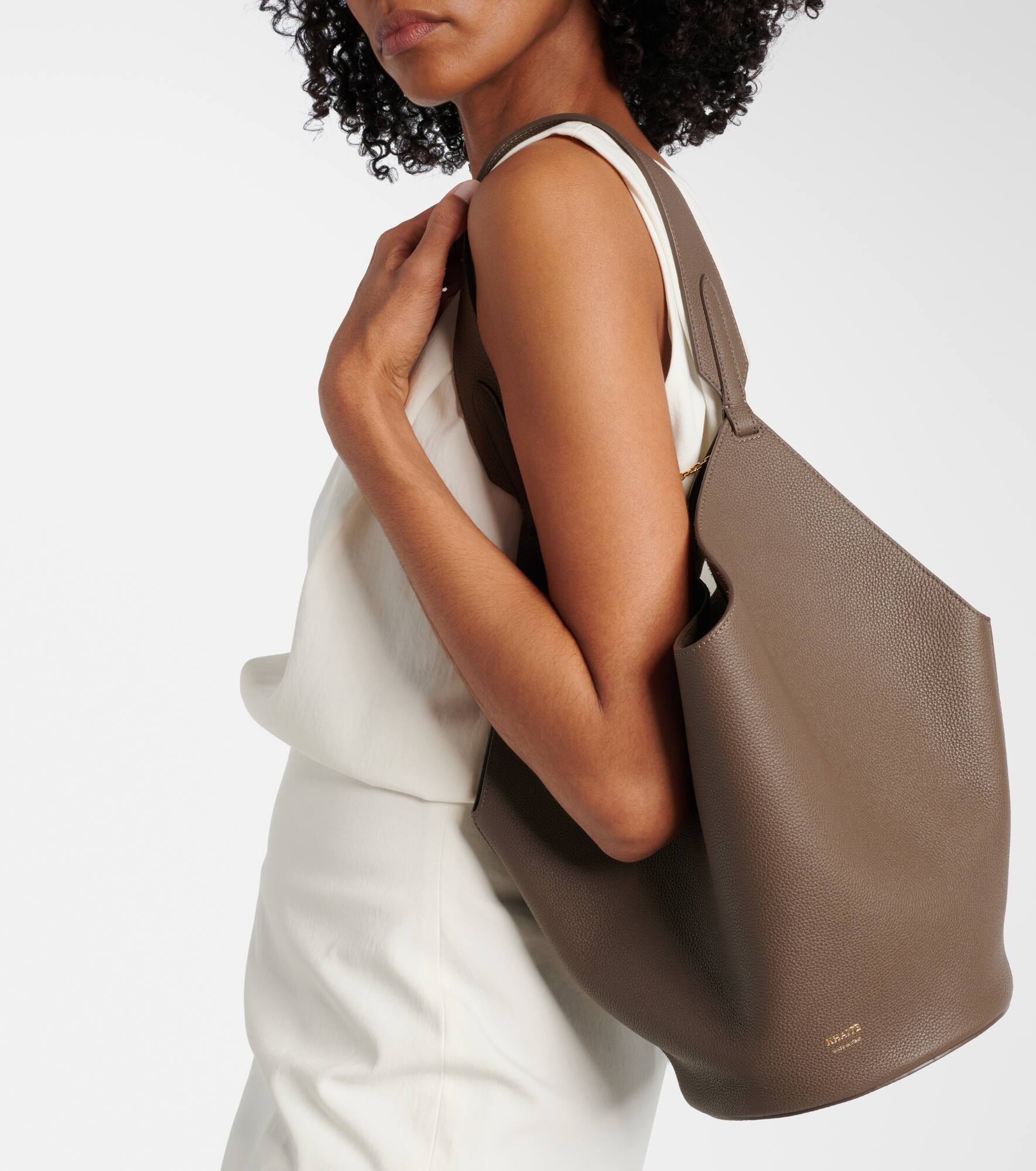 Lotus Small leather tote bag - 7