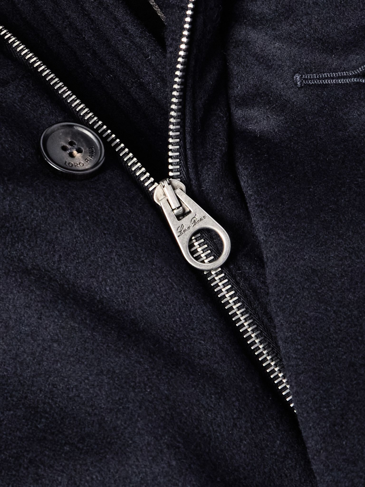 Damiano Shearling-Lined Padded Storm System® Cashmere-Felt Hooded Gilet Navy - 4