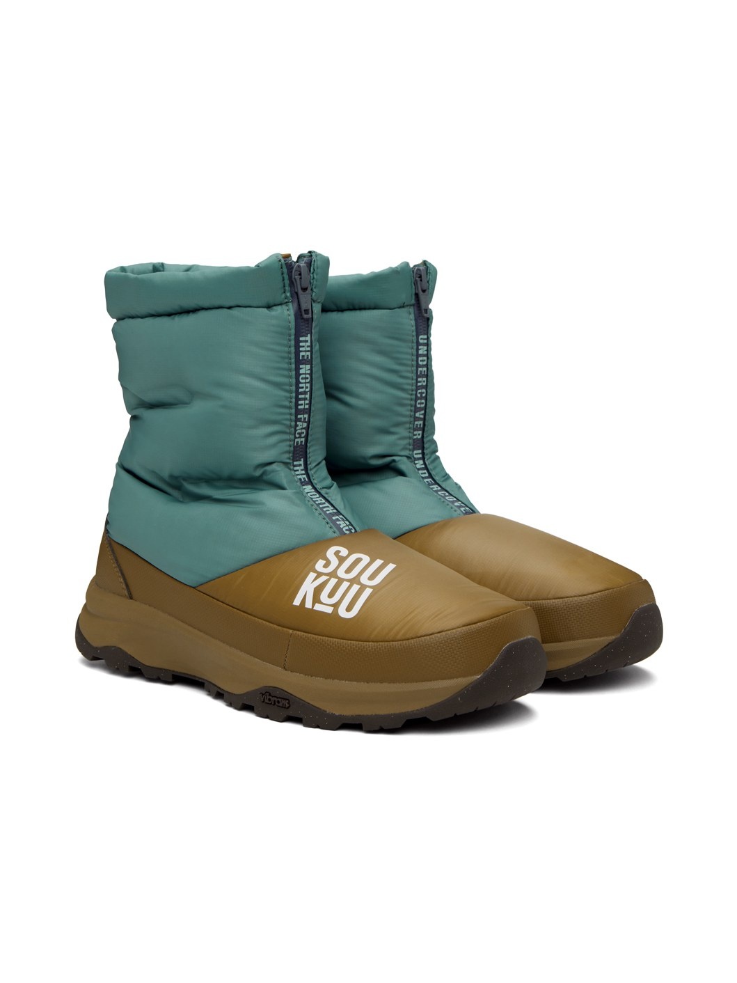 Green & Beige The North Face Edition Soukuu Nuptse Boots - 4