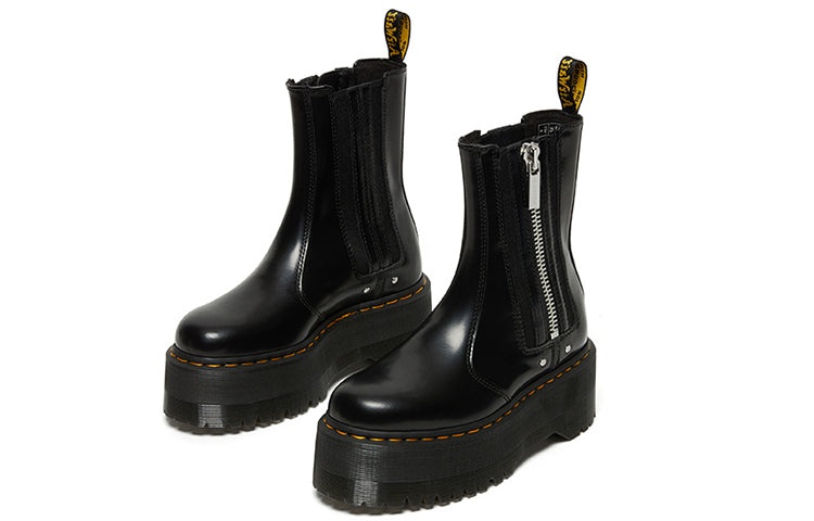 (WMNS) Dr. Martens 2976 Max Leather Platform Chelsea Boots 'Black' 26903001 - 3