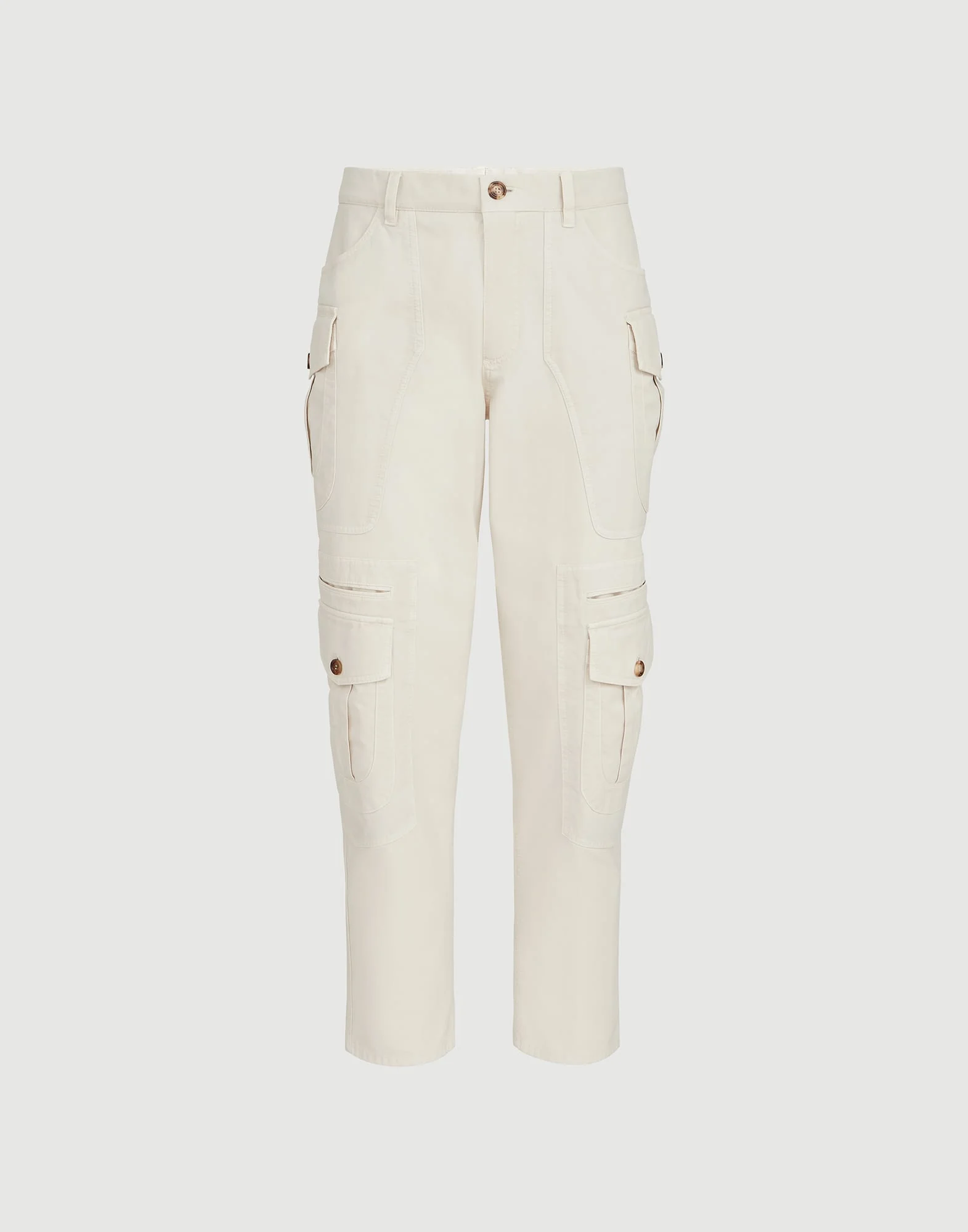 Peached cotton gabardine explorer trousers - 1