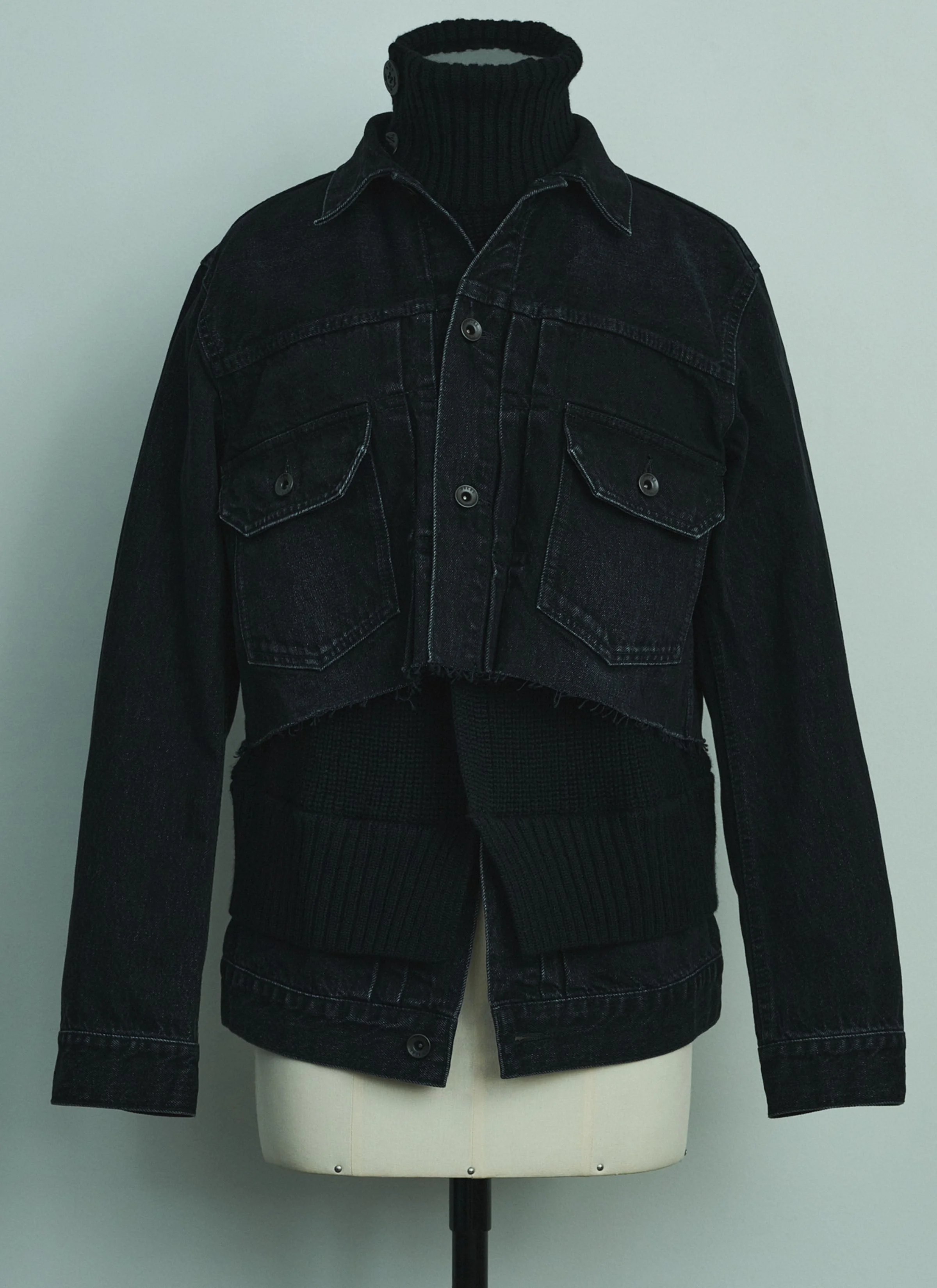 Denim x Wool Knit Jacket - 1