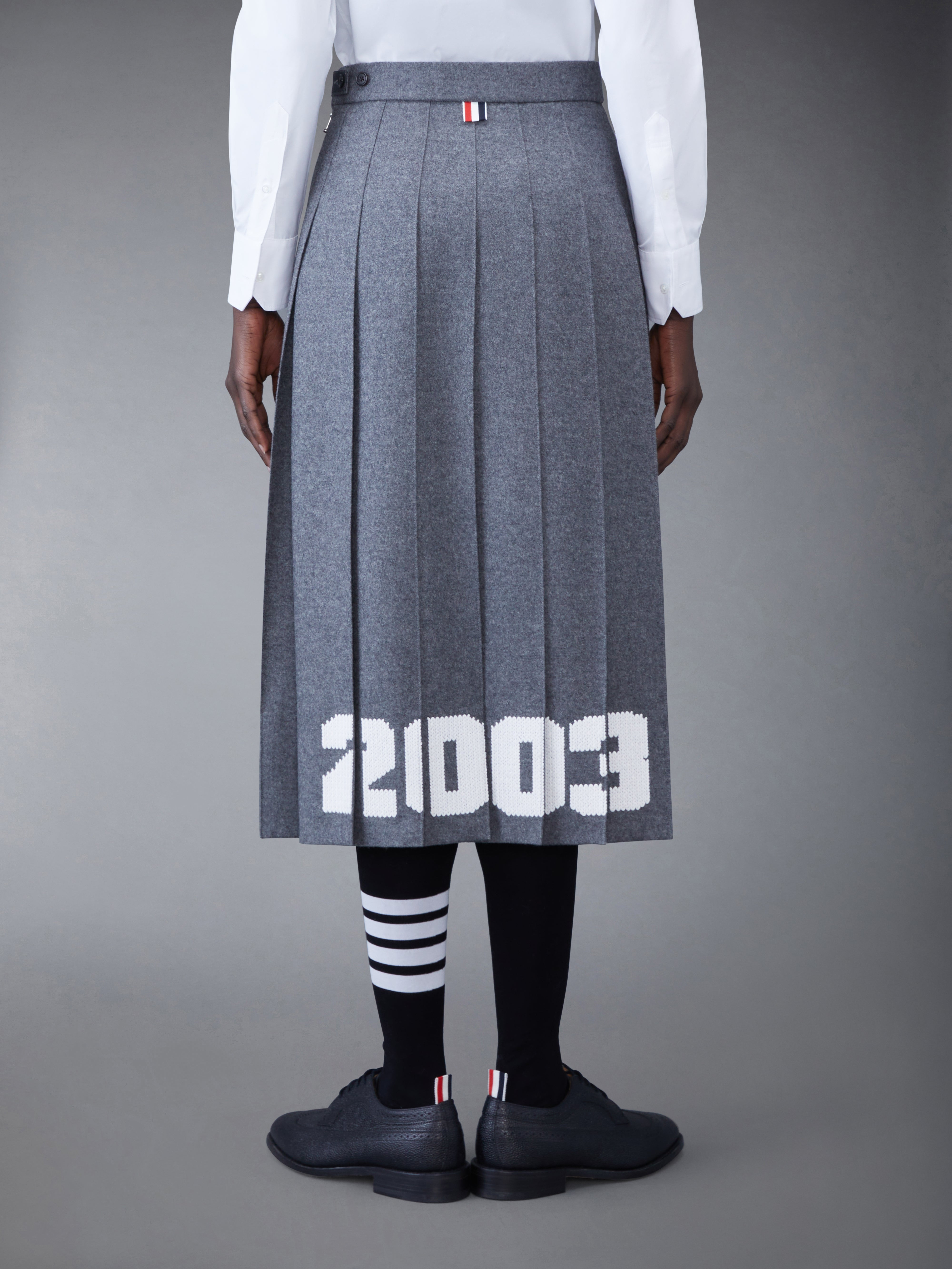 WOOL FLANNEL 2003 CLASSIC PLEATED SKIRT - 3