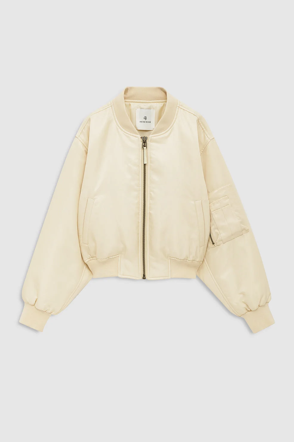 Cropped Leon Bomber - Butter Yellow - 1