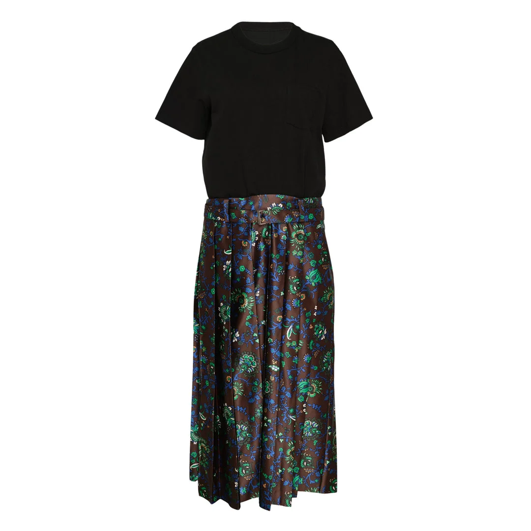 Floral Print Cotton Jersey Dress - 1
